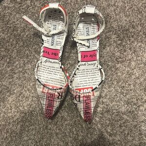 Steve Madden Newspaper Print Heels